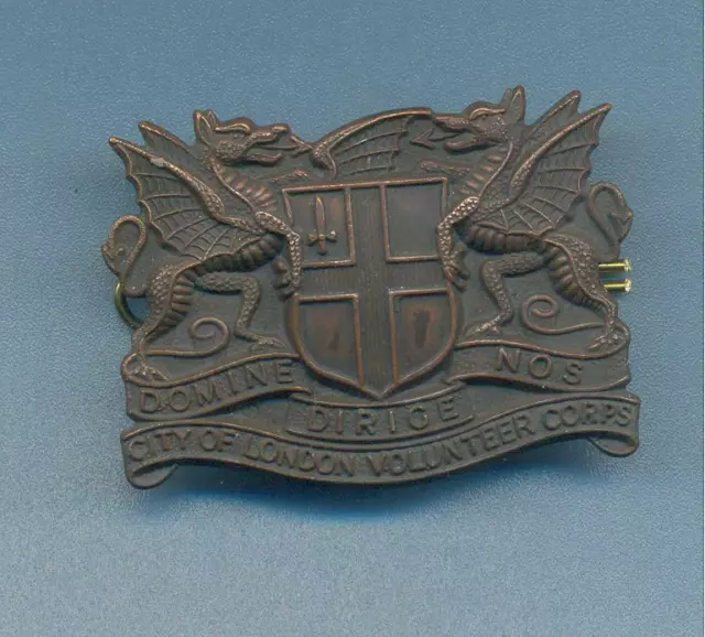 City Of London Volunteer Corps.brass Army Cap Badge