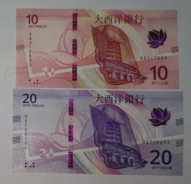 Macau Macao Set 2 PCS, 10 20 Patacas 2024 BNU NEW issued UNC