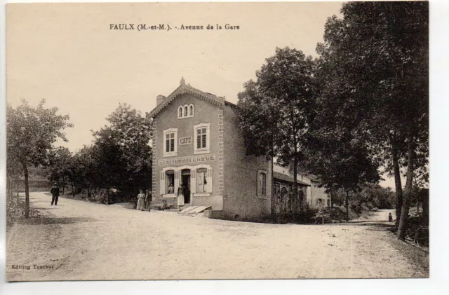 FAULX - Meurthe et Moselle - CPA 54 - le café de l'avenue de la gare