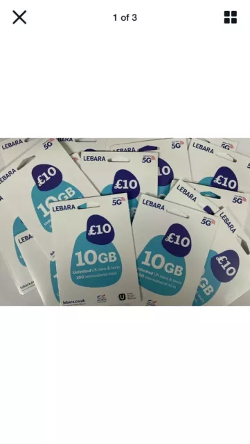 100 X Lebara Mobile Pay As You Go 4G Sim Cards UK New Bulk Wholesale lot