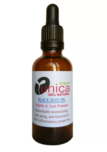 Unica Organic Cold Pressed Face Black Seed Oil Acne Eczema Psoriasis 50Ml