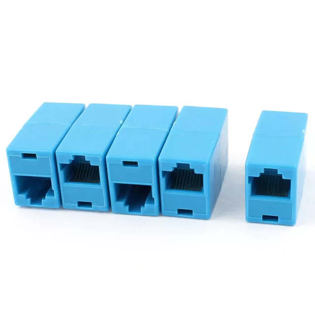 5Pcs RJ45 8P8C F/F red  cable de conexión de extensor acoplador azul carpintero