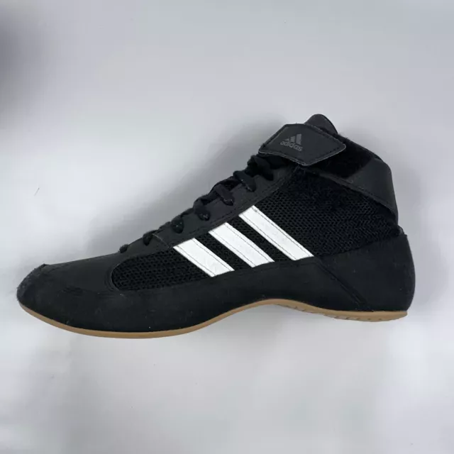 Adidas Wrestling Shoes Mens 8 Black White 3 Stripe 2022 YYJ 606004 Suede