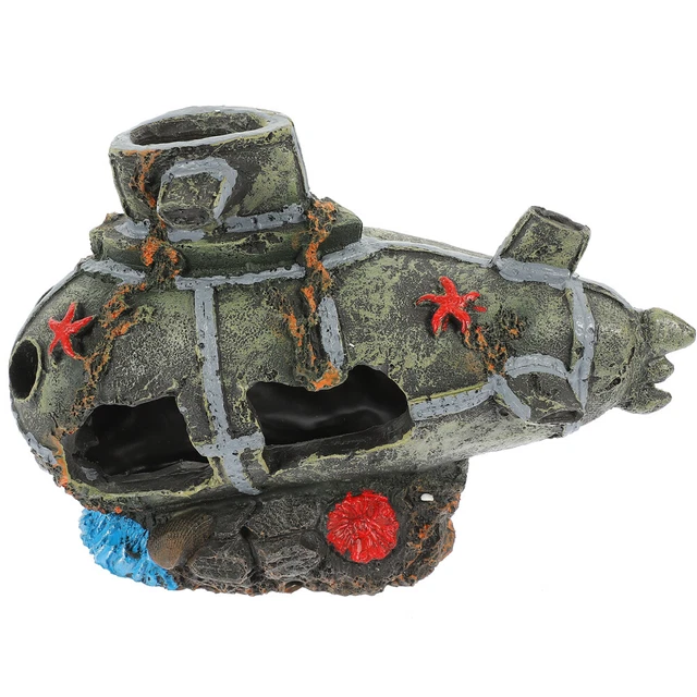 Submarine Wreck Aquarium Ornament Fish Tank Decoration Decorations