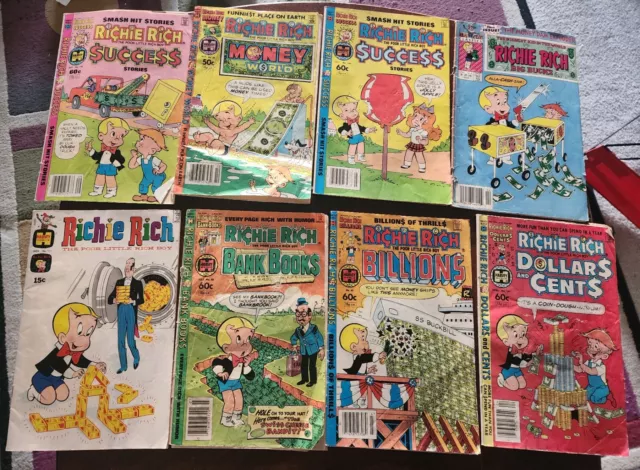 Vintage Richie Rich 12 Mixed Lot Harvey Comics + Casper the friendly ghost