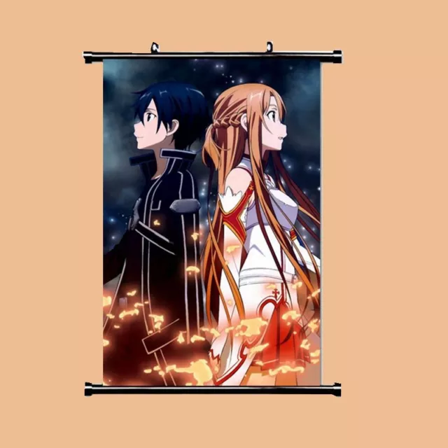 Cartoon world Sword Art Online Kirito Kazuto Kirigaya Home Decor Anime  Poster Wall Scroll