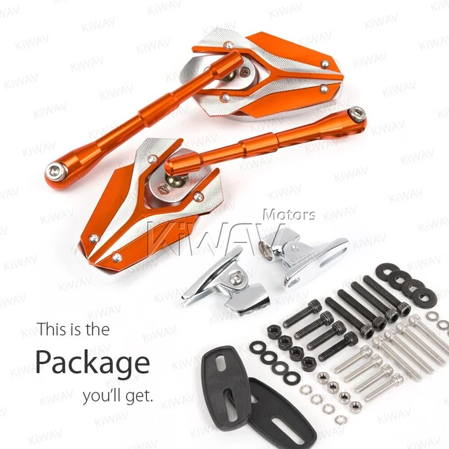 Rétroviseurs orange VIPER base chromé pour Ducati 1299 Panigale S 15'-16'