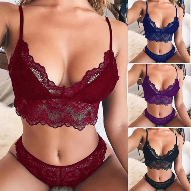 Reggiseno Set Intimo Top+Slip Tanga Lingerie 2pcs Donna Sexy Due Pezzi Abito