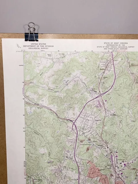 Beckley West Virginia Raleigh County Map 1989 Geological Topographical Survey 2