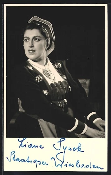POSTCARD OPERA SINGER Liane Synek in The Flying Dutchman, with original ...
