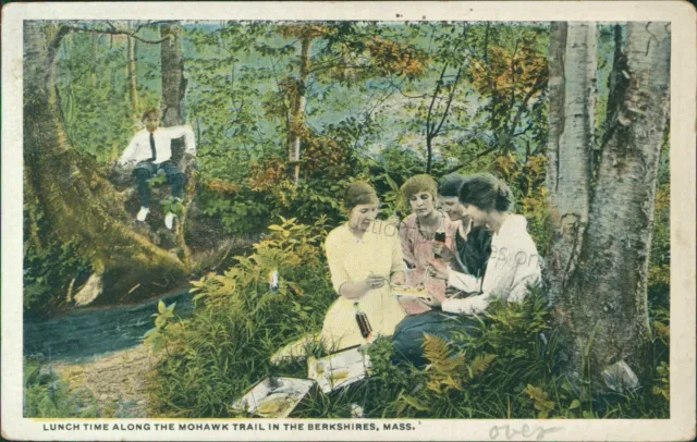 Berkshires, MA - Highland, Lunch along Mohawk Trail - Massachusetts Postcard