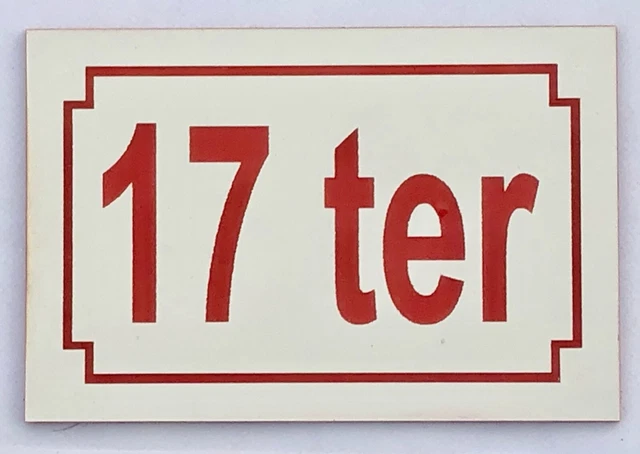 PLAQUE PVC NUMERO de rue ou de maison 150x100 mm blanche et rouge EUR 8