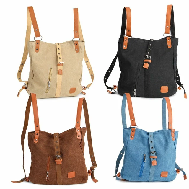 Men Womens Canvas Backpack Outdoor Shoulder School Bag Satchel HandBag Travel