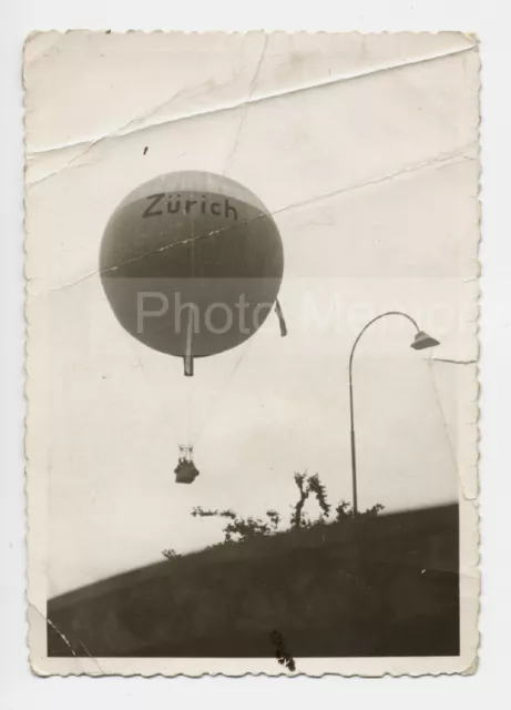 Montgolfière / Ballon sphérique Zürich - Snapshot Photo Anonyme Vintage c. 1950