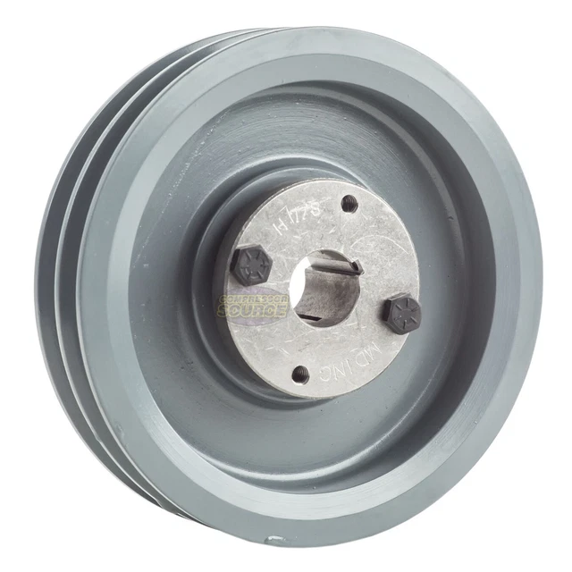 Cast Iron 6.25" Dual Groove Belt A Section 4L Pulley w/ 7/8" Sheave Bushing