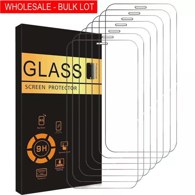 Wholesale Bulk 50X Tempered Glass Screen Protector For iPhone 14 13 12 Pro Max X