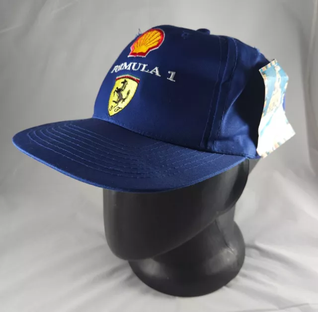 Ferrari Formula 1 Team Vintage Cotton Blue Cap Shell F1 Racing Rare One Size NEW