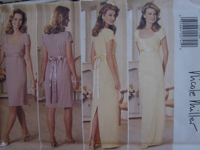 UNCUT Vintage Butterick SEWING Pattern 4297 Misses NICOLE MILLER Dress FF OOP