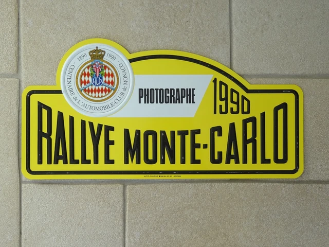 Automobilia Badge Trophée Plaque Souvenir Enamel Rallye Monte Carlo