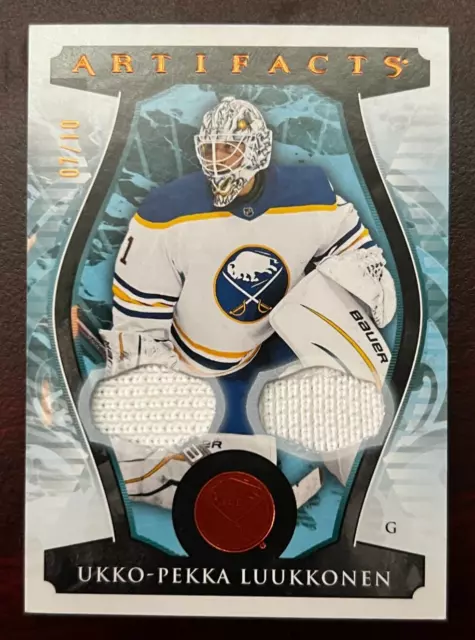 2021-22 Upper Deck Artifacts Hockey UKKO-PEKKA LUUKKONEN /10 Dual Patch