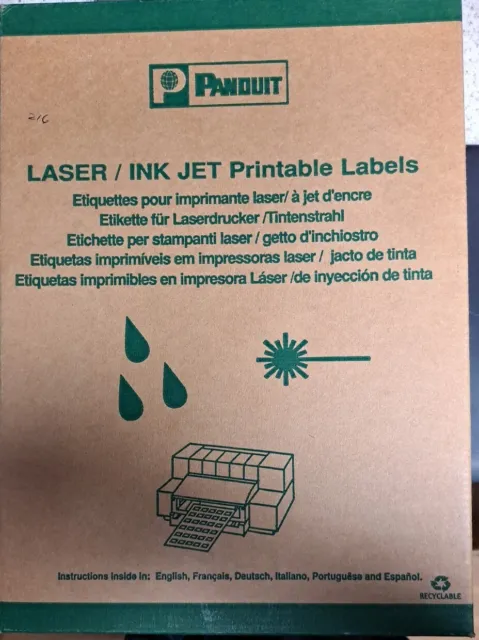 Panduit C100X050YJJ Laser/Inkjet Label 8,000 PC White