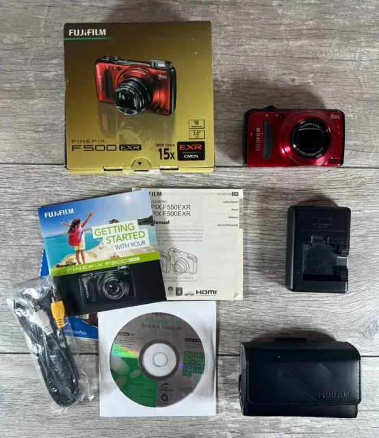 Fujifilm FinePix F Series F500EXR 16.0MP Digital Camera - Box/Manuals Pouch Cord