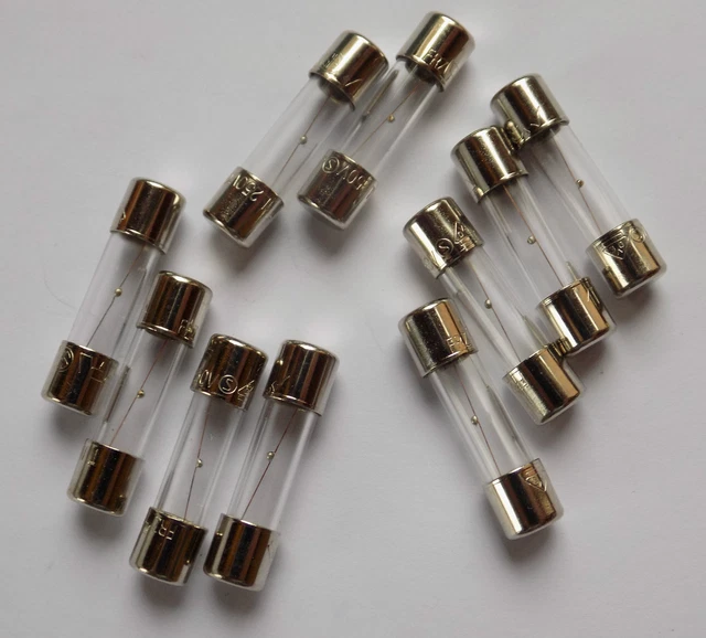 Lot de 10 Fusible Verre 5X20 250V 5ST 1A Temporisé  IR:35A MERSEN