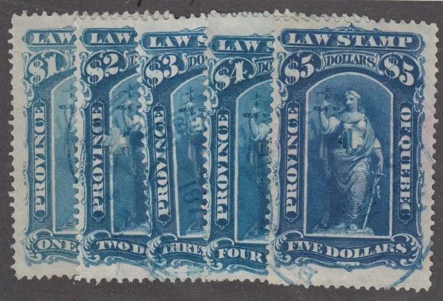 Canada Revenue QL24-28 Used Quebec Law Stamps