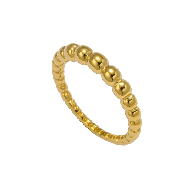 Genuine Women 18K Solid Gold Beads Around Ring Rings With Certificates