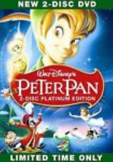 Peter Pan 2-Disc Set, Platinum DVD VIDEO MOVIE Walt Disney Tinker Bell Neverland