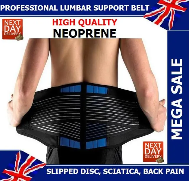 Adjustable Neoprene Double Pull Lumbar Support Lower Back Pain Relief Belt Brace 2