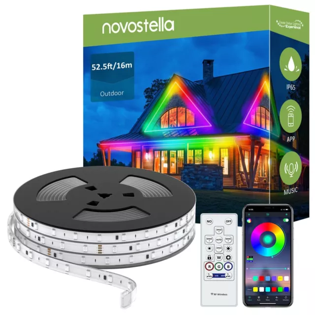 Novostella LED Stripe 16m RGB mit IC LED Streifen App-Steuerung DIY-Funktion