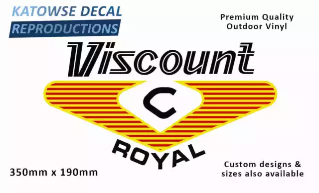 Viscount Royal 1970s Caravan Replacement Vinyl Decal Sticker