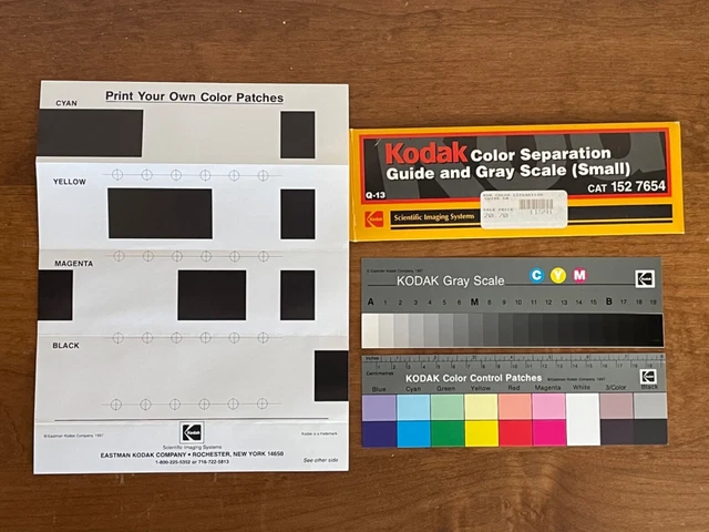 Kodak Color Separation Guide and Gray Scale Q-13 8" Long Colour Grey NEW SEALED