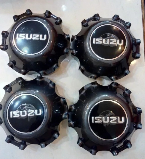 Set of 4 Genuine Cover Hub Center Wheel Cap Black For Isuzu Mu-X D-Max 4WD