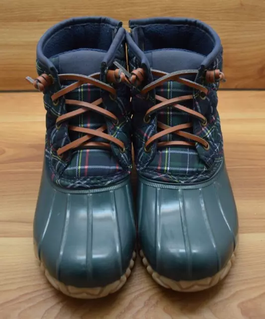 SO Duck Snow Boots Wombat WOM 6M Rubber Green Quilted Lace Up/Zip Side Kohls