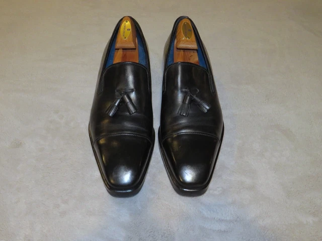Angelo Galasso Black Leather Cap Toe Kiltie Loafer Angelo Galasso Rubber Soled Black Leather Cap Toe Kiltie  main image 2