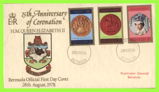Bermuda 1978 25th Anniversary of QEII Coronation set First Day Cover