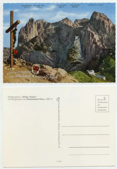 49817 - Wilder Kaiser - Bergkreuz und Stripsenjoch-Haus - alte Ansichtskarte