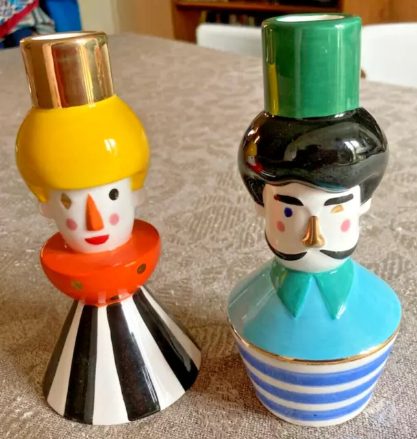 Pair of ceramic CANDLESTICKS, ideal for modern decor or child's room figurines