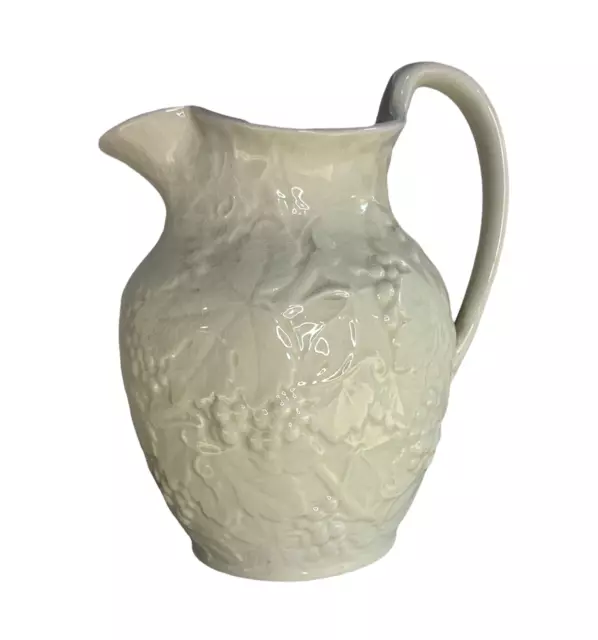 White Wedgwood Of Etruria And Barlaston Grapevine Relief Pitcher