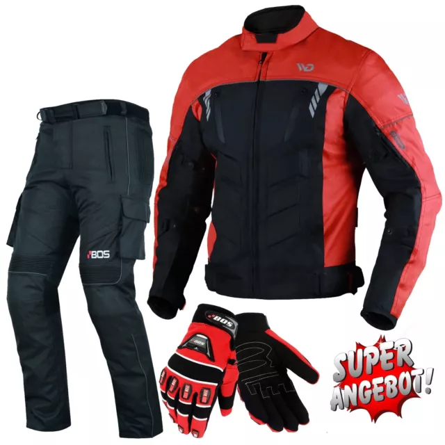 Motorradkombi Herren Motorrad Jacke mit Hose Textil Kombi M-5XL