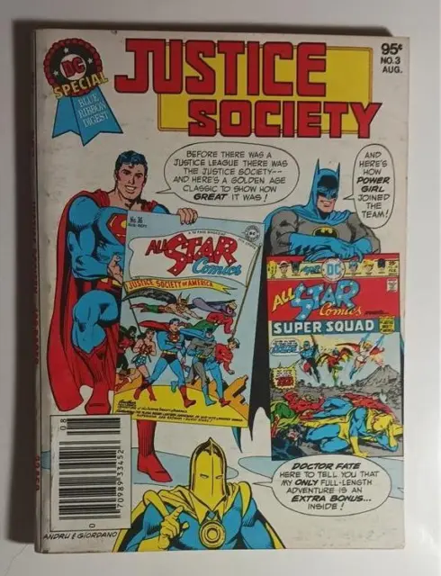 Dc Special Blue Ribbon Digest #3 Justice Society Aug 1980 New Dr Fate Fine 6.0