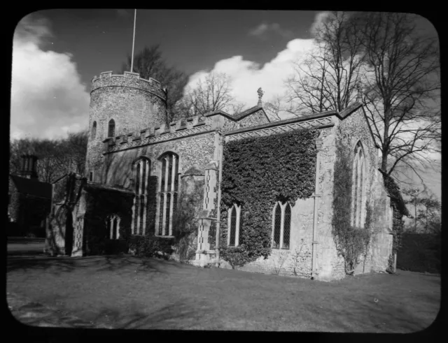 Magic Latern Rutsche HENGRAVE KIRCHE VON SE C1930 FOTO SUFFOLK