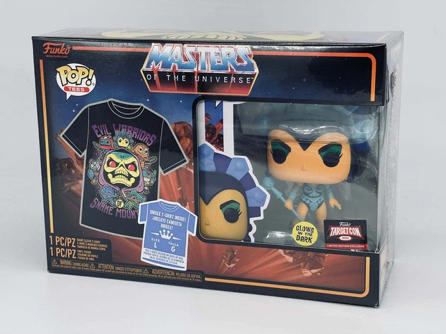 Funko Pop Masters of the Universe T-Shirt + Evil Lyn Target Con Glows in Dark US