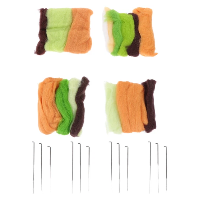 4 juegos kits de filete de agujas hágalo usted mismo kits de fieltro de lana decoración de escritorio accesorios hechos a mano