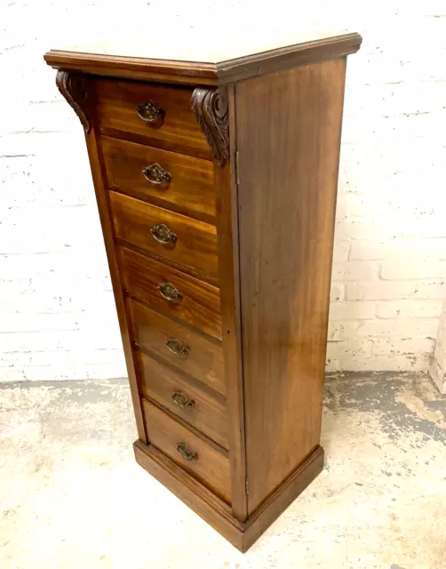 Antique Mahogany Seven Drawer Wellington Chest of Drawers (Can Deliver)