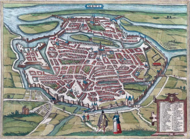 Reproduction d'un plan ancien de Metz (1575)