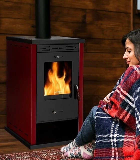 Estufa de Leña Prometey EKO 3 Metal top Bordeaux - 8.5kW [Clase de...