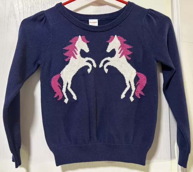 NWT Gymboree Girl Plum Pony Navy Sweater Top Size 5/6